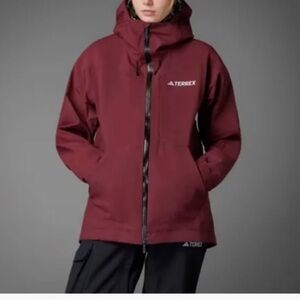 adidas Terrex Techrock 3-Layer Post Consumer Nylon RAIN.RDY Jacket maroon NWT